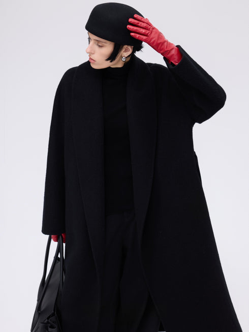 Wool–Camel Wrap Coat